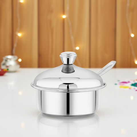 Vinod Stainless Steel Butter Pot with Butter Knife, Capacity 100 gram