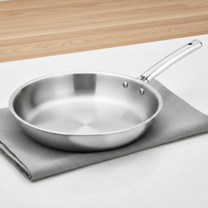 VINOD Doniv Titanium Triply Stainless Steel Fry Pan 24 cms, Induction Friendly