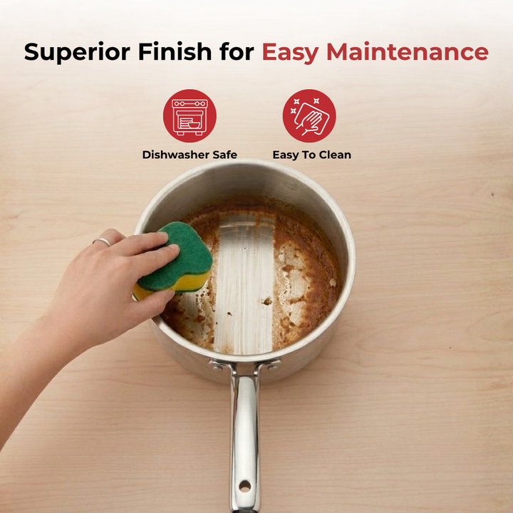 Vinod – Doniv Titanium Triply Stainless Steel Sauce Pan with Cover 14 cm, Capacity 1 Liter, Induction Friendly