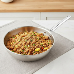 VINOD Doniv Titanium Triply Stainless Steel Wok 26 cms, Capacity 3.30 Liter