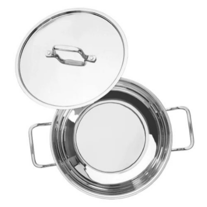 विनोद - डोनिव स्टेनलेस स्टील मैजेस्टिक सैंडविच बॉटम कढ़ाई स्टील ढक्कन के साथ (4 लीटर/26 सेमी) - इंडक्शन फ्रेंडली