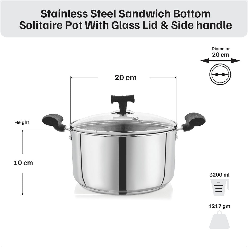 VINOD-DONIV-Stainless-Steel-Sandwich-Bottom-Solitaire-Sauce-Pot-20cm