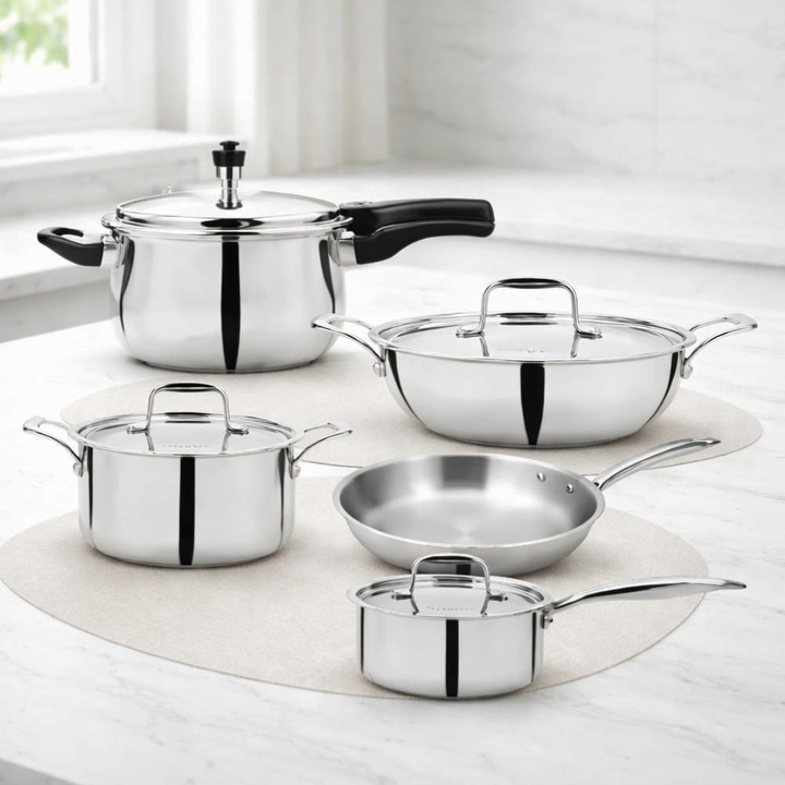 VINOD Doniv Titanium Triply Stainless Steel 5 Piece Cookware Set