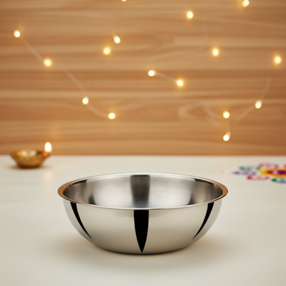 VINOD Doniv Titanium Triply Stainless Steel Tasla 20 cms, 1.65 Liter Capacity, Induction Friendly