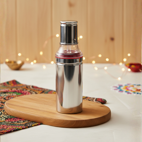 Vinod Stainless Steel Oil Pot – 350 ml with Anti-Drip Spout, Rust-Free, Easy to Clean, Transparent Lid for Easy Monitoring