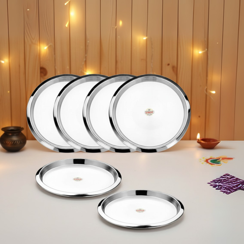 Vinod Stainless Steel New Tat, Set of 6 pieces, Diameter 31.3 cm