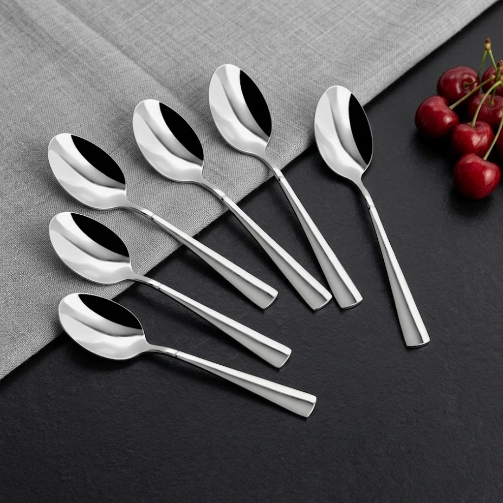 विनोद एयरो 6 पीस स्टेनलेस स्टील बेबी स्पून सेट, हैवी गेज स्पून सेट