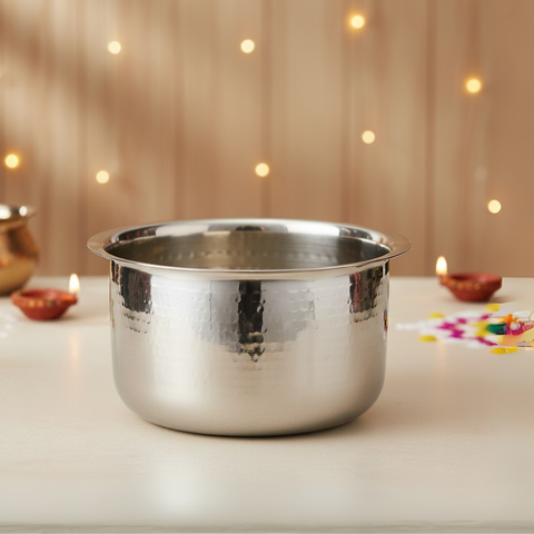 Vinod – Claro Heavy Gauge Stainless Steel Hammered Tope, 1.5 mm – Capacity 4400