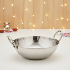 Vinod – Claro Heavy Gauge Stainless Steel Hammered Kadai, 2.5 mm (1700 ml)