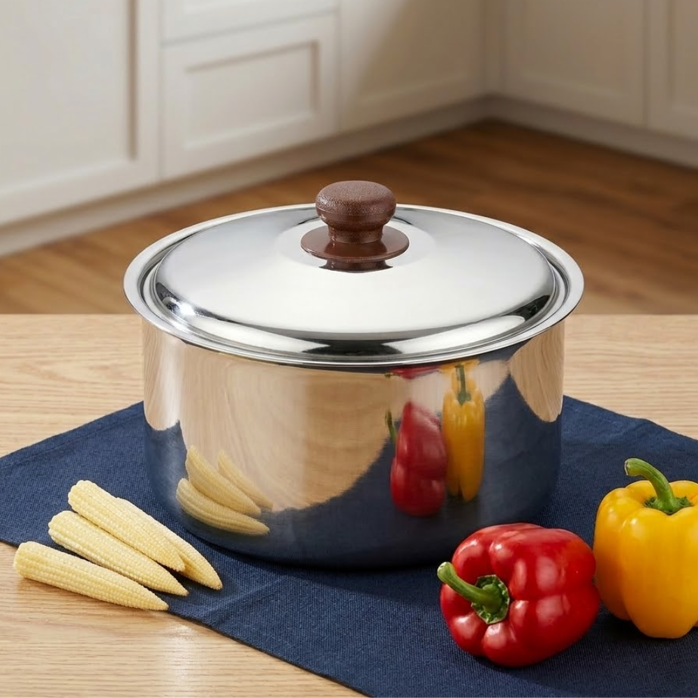 Vinod Stainless Steel Hot Pot, front view