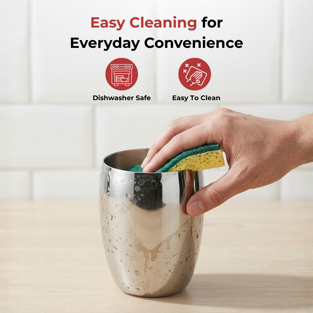 विनोद स्टेनलेस स्टील मैंगो ग्लास - एक बॉक्स में छह ग्लास (300 मिली)