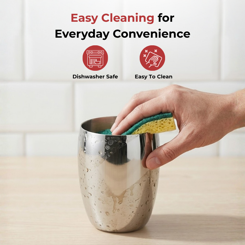 विनोद स्टेनलेस स्टील मैंगो ग्लास - एक बॉक्स में छह ग्लास (300 मिली)