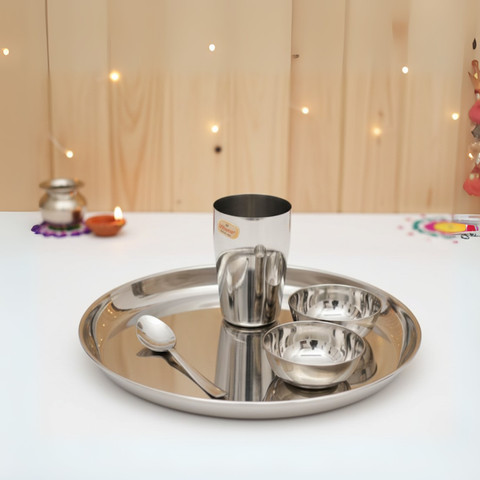 Vinod Stainless Steel 5 Pcs Trendy Thali Set