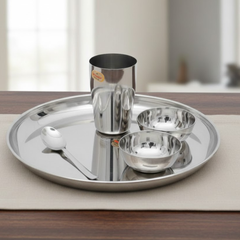 Vinod Stainless Steel 5 Pcs Trendy Thali Set