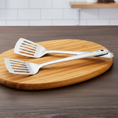 Vinod Stainless Steel Basting Turner Slotted/ Cooking Palta, Set of 2, Size 36cm, No 6