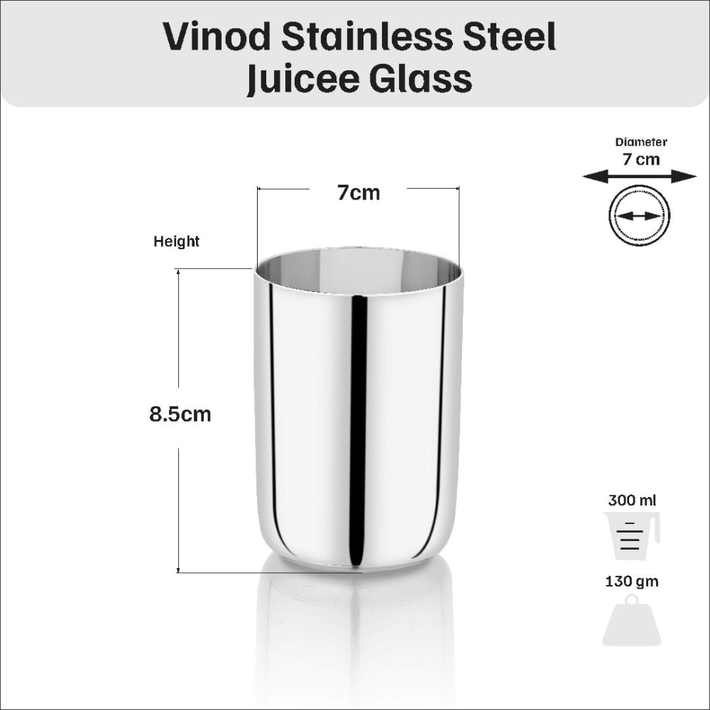 Vinod stainless steel Juicee glass set of 6, 300 ml, product view 10