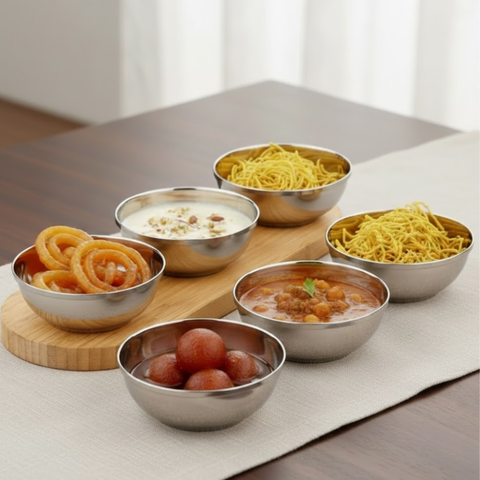 Vinod Stainless Steel Maharaja Bowl, side view