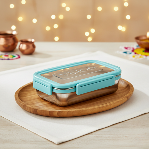Vinod Stainless Steel Meal Carrier (Blue) – Large