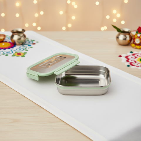 Vinod Stainless Steel Meal Carrier (Green) – Small