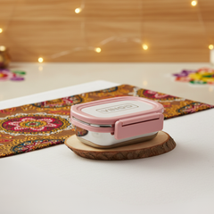 विनोद स्टेनलेस स्टील मील कैरियर (गुलाबी) - छोटा