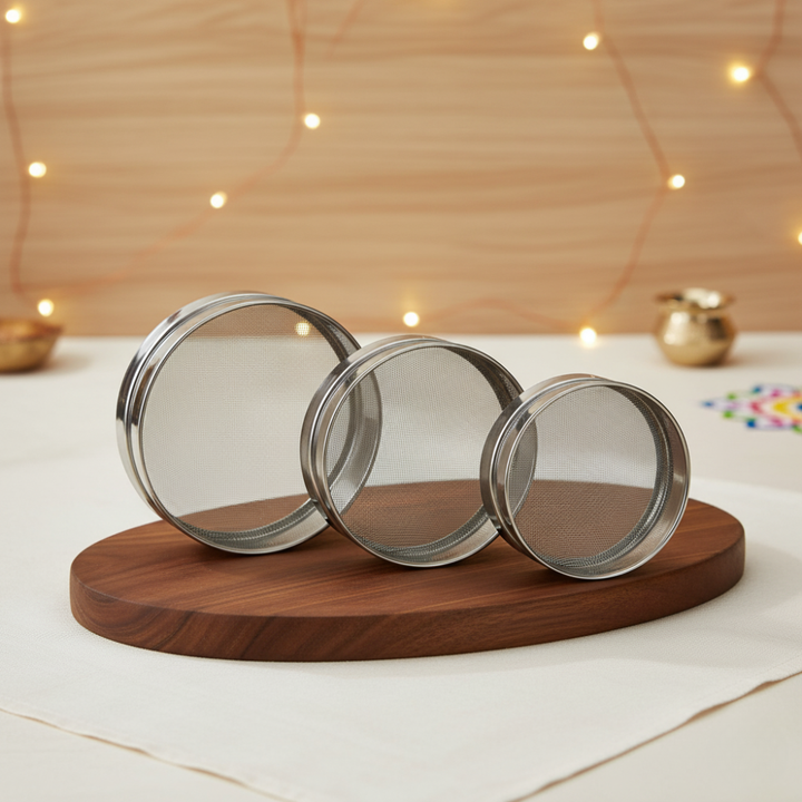 Vinod Stainless Steel Atta Chalni / Flour Sieve / Channi, No.10