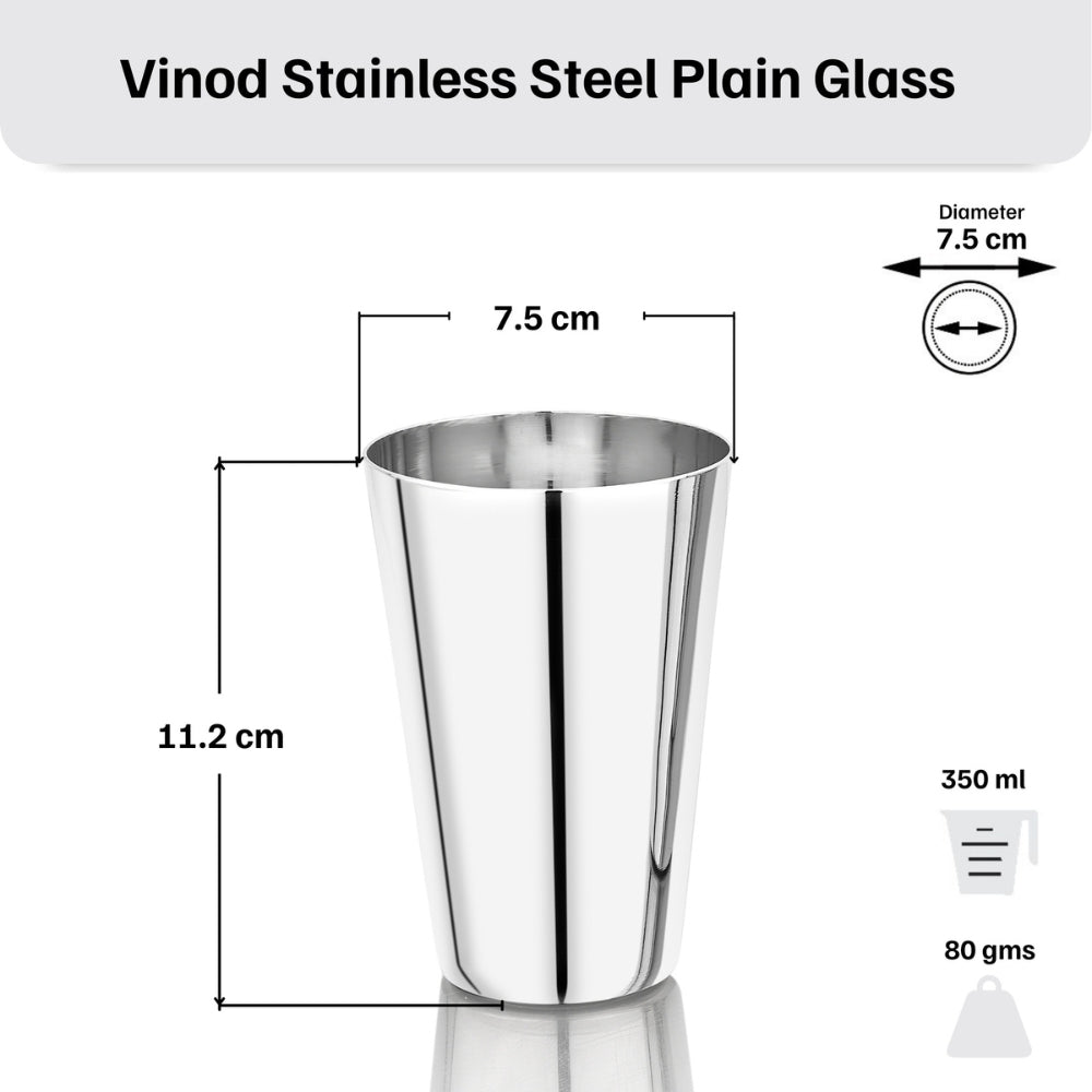 Vinod Stainless Steel Plain Glass
