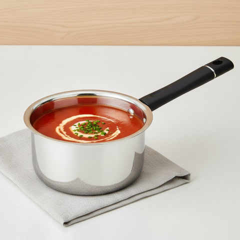 Vinod Stainless Steel Premium Sauce Pan Heavy Gauge Milk Pan, front view