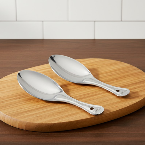 Vinod Stainless Steel Rice Server / Rice Spoon / Rice Chamcha Set of 2, front view