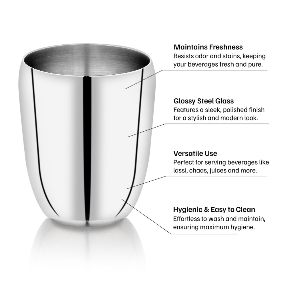 Vinod Stainless Steel Ruby Glass