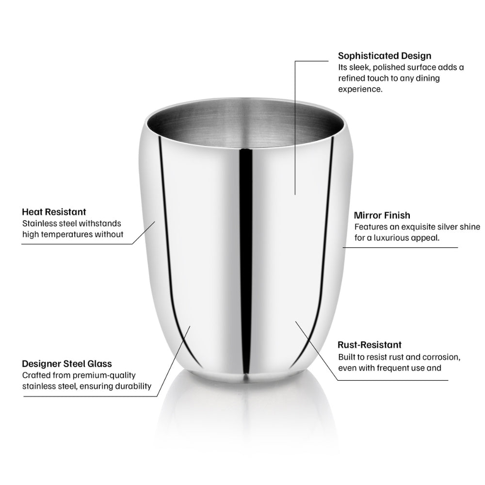 Vinod Stainless Steel Ruby Glass