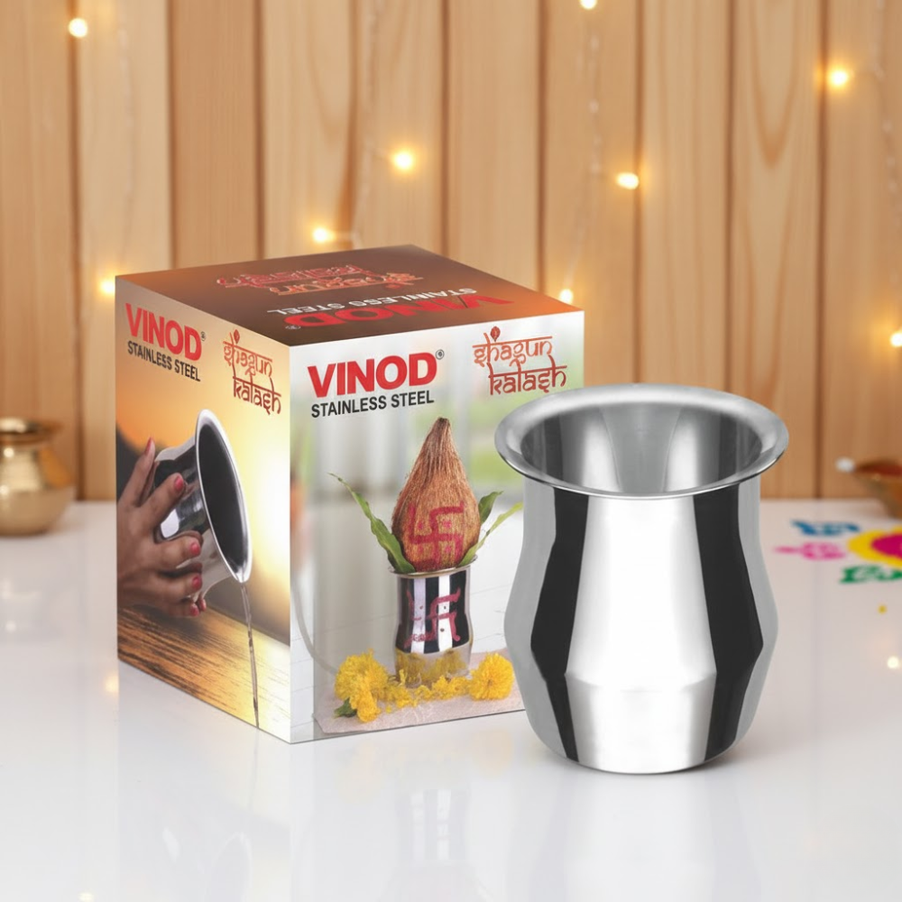 Vinod Stainless Steel Shagun Kalash – No.10 - 1000ml