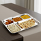 Vinod Stainless Steel Square Edges Mess Tray with 5 Compartment / Steel Thali / Lunch & Dinner Plate/ Bhojan Thali – 2Pcs