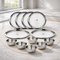 Vinod Stainless Steel Two Tone Plate, Lunch & Dinner Plate - 6 Pcs, Diameter 29.5 cm with Free Two Tone Bowl 100 ml - 6 Pcs Worth Rs 699