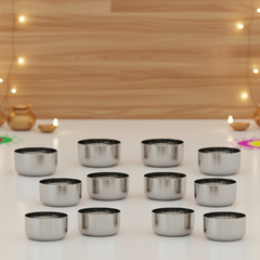 विनोद स्टेनलेस स्टील वटी / कटोरी, 12 पीस का सेट, क्षमता 250 मिली, संख्या 5.5