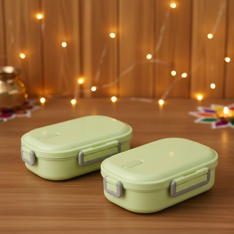 विनोद स्टेनलेस स्टील मील डील (हरा) - कॉम्बो सेट