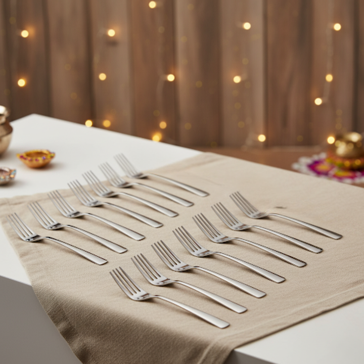 Vinod Aero 12 piece Stainless Steel Dinner Fork Set, Heavy Gauge Fork set