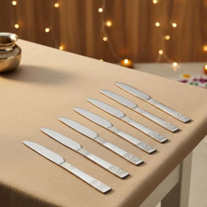 Vinod Moscow 6 piece Stainless Steel Dinner Knife Set, Heavy Gauge Knife set