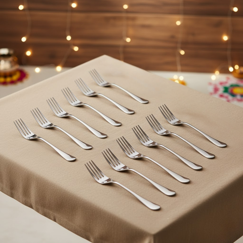 Vinod Florence 12 piece Stainless Steel Dinner Fork Set, Heavy Gauge Fork set