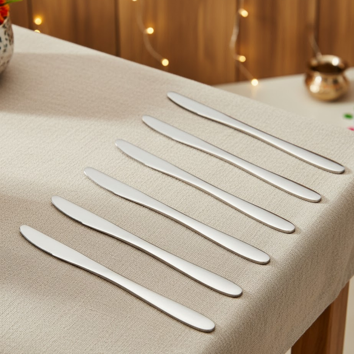 Vinod Florence 6 piece Stainless Steel Dinner Knife Set, Heavy Gauge Knife set