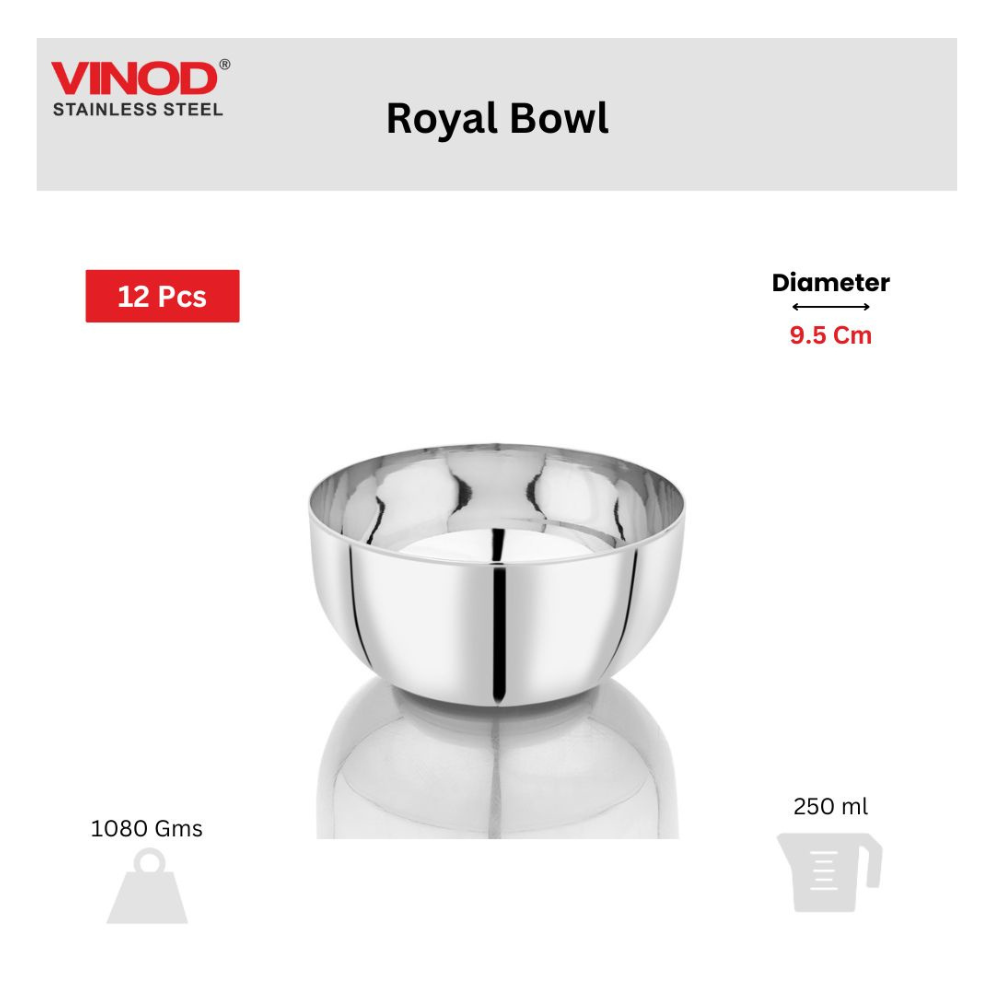 विनोद स्टेनलेस स्टील 61 पीस डिनर सेट प्रीमियम किचन सेट टिकाऊ, डिशवॉशर सुरक्षित, गृहप्रवेश उपहार के लिए भारी गेज डिनर सेट, सिल्वर