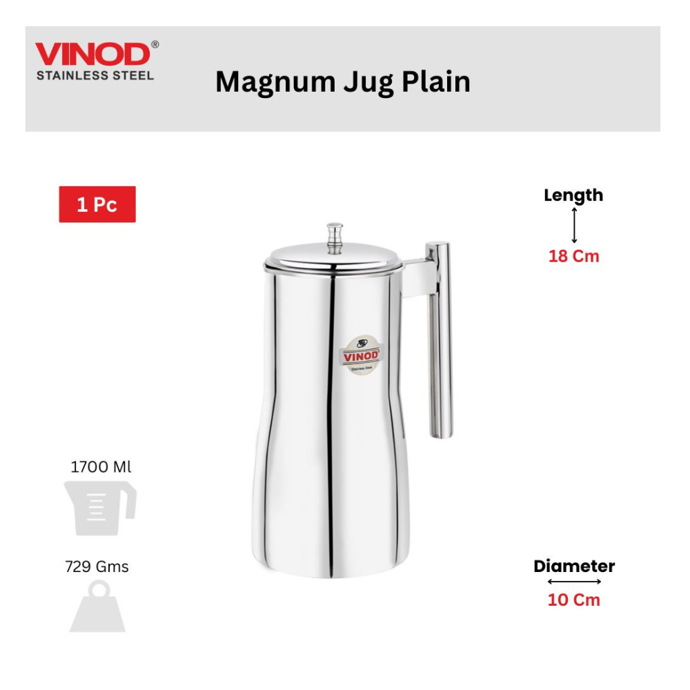 विनोद स्टेनलेस स्टील 61 पीस डिनर सेट प्रीमियम किचन सेट टिकाऊ, डिशवॉशर सुरक्षित, गृहप्रवेश उपहार के लिए भारी गेज डिनर सेट, सिल्वर