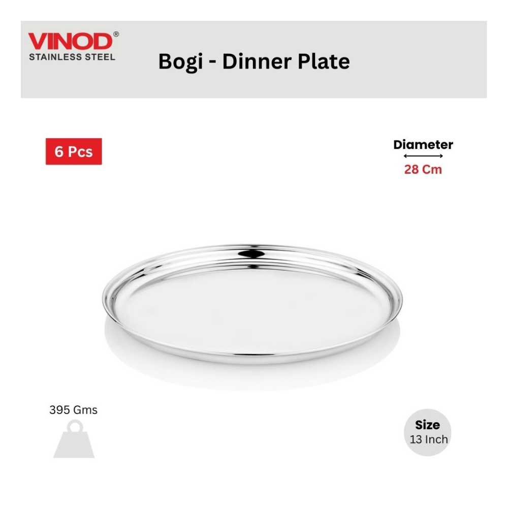 विनोद स्टेनलेस स्टील 61 पीस डिनर सेट प्रीमियम किचन सेट टिकाऊ, डिशवॉशर सुरक्षित, गृहप्रवेश उपहार के लिए भारी गेज डिनर सेट, सिल्वर