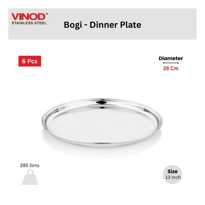 विनोद स्टेनलेस स्टील 61 पीस डिनर सेट प्रीमियम किचन सेट टिकाऊ, डिशवॉशर सुरक्षित, गृहप्रवेश उपहार के लिए भारी गेज डिनर सेट, सिल्वर