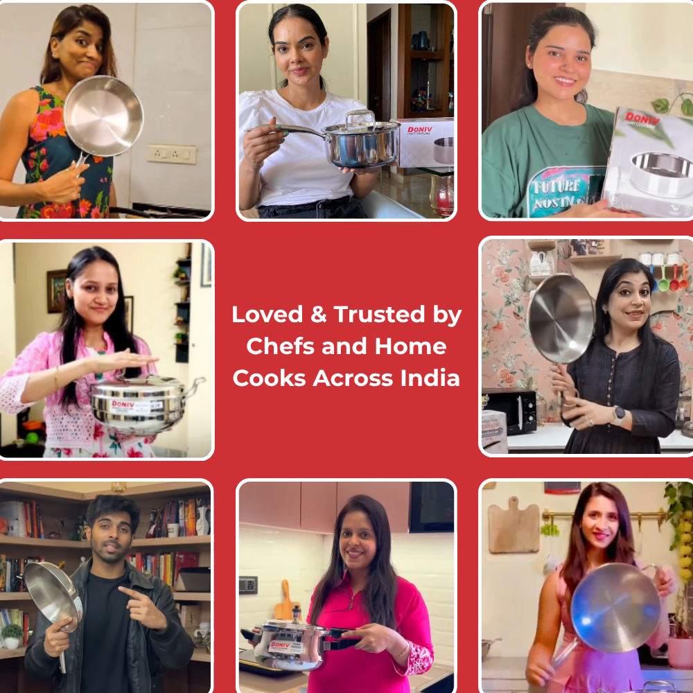 VINOD Doniv Titanium Triply Stainless Steel Wok 26 cms, Capacity 3.30 Liter