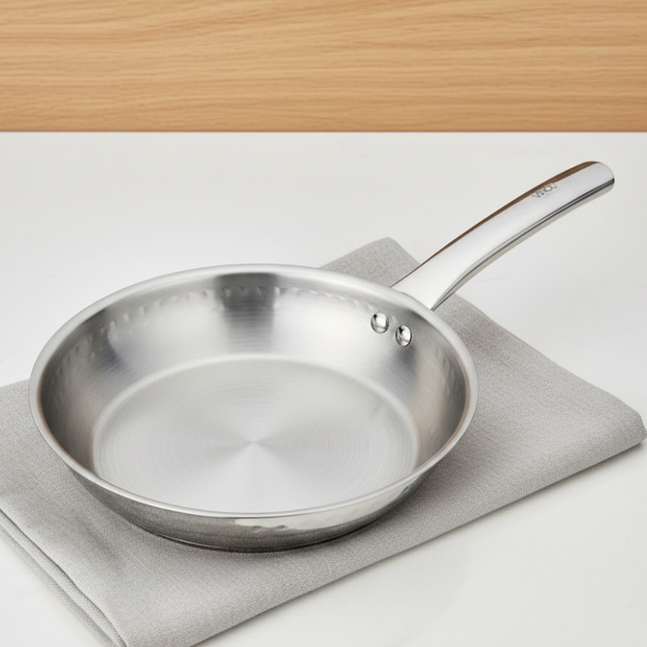 Vinod – Claro Heavy Gauge Stainless Steel Hammered Fry Pan with 1.5 mm Thickness 1400 ml