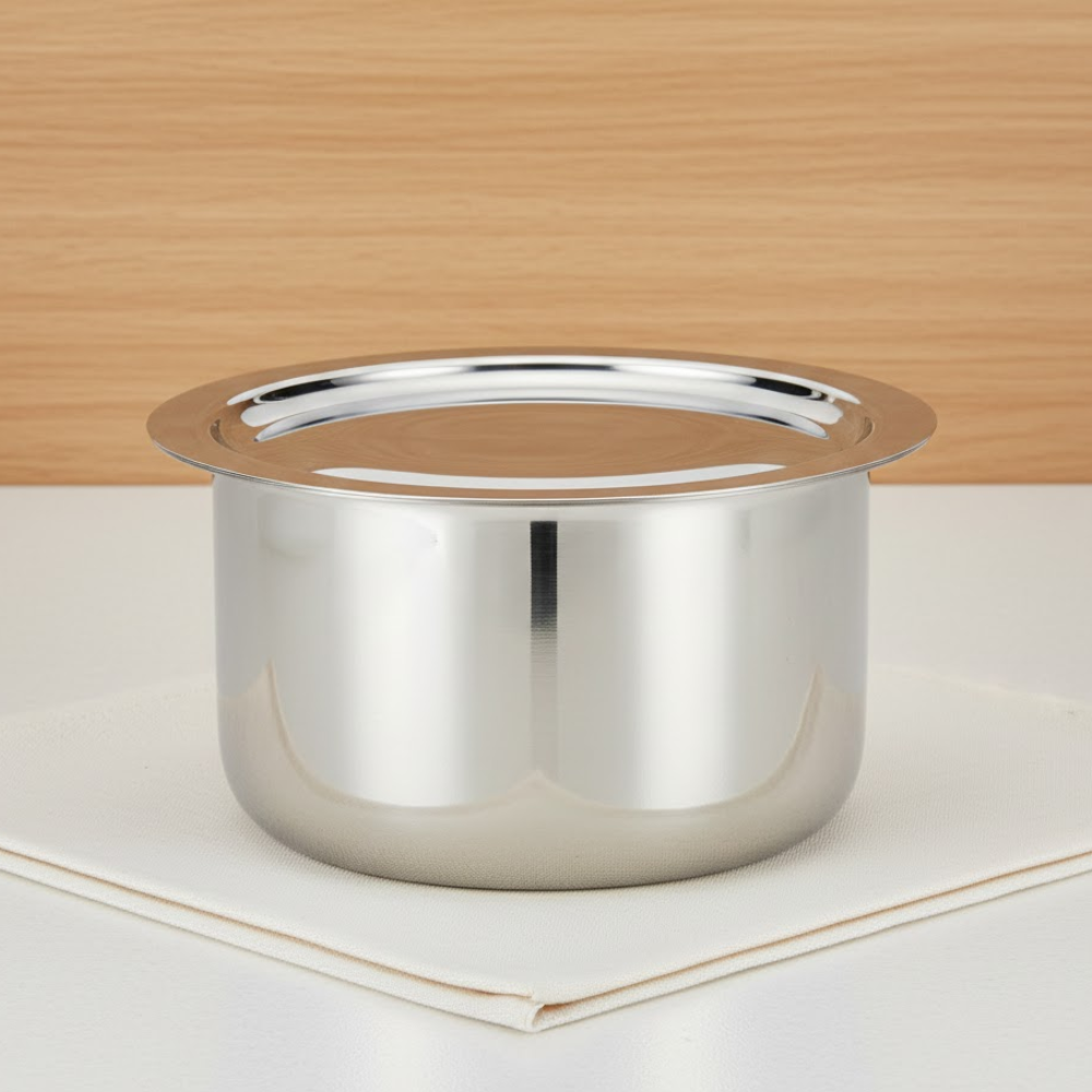 VINOD Doniv Titanium Triply Stainless Steel Tope with Cover 14 cms, 900 ml Capacity, Induction Friendly
