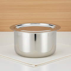 VINOD Doniv Titanium Triply Stainless Steel Tope with Cover 16 cms, 1800 ml Capacity, Induction Friendly