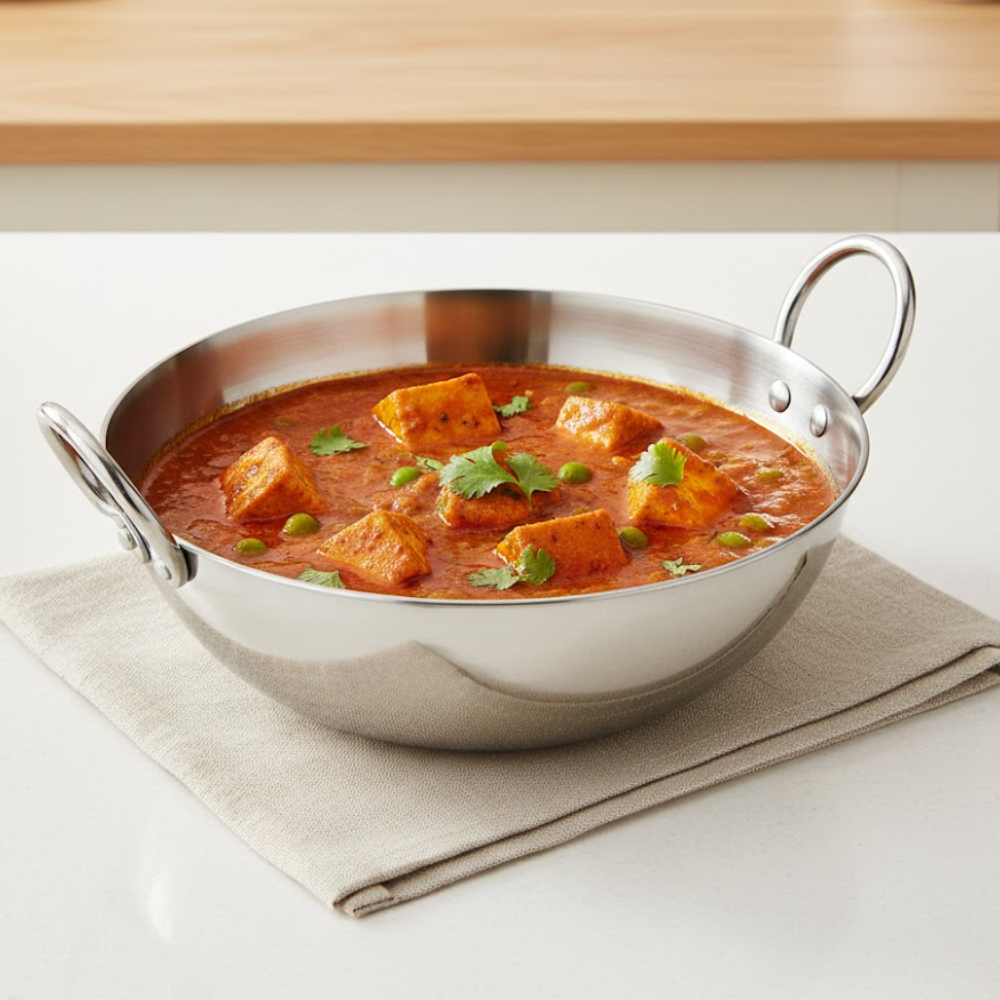 Vinod – Claro Heavy Gauge Stainless Steel Plain Kadai, 2.5 mm (800 ml)