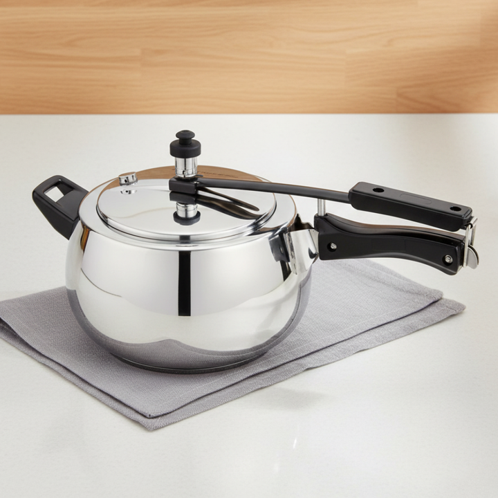 विनोद - डोनिव स्टेनलेस स्टील सैंडविच बॉटम प्रेशर कुकर इनर लिड के साथ 5 लीटर (अमेज़ सीरीज़) - इंडक्शन फ्रेंडली