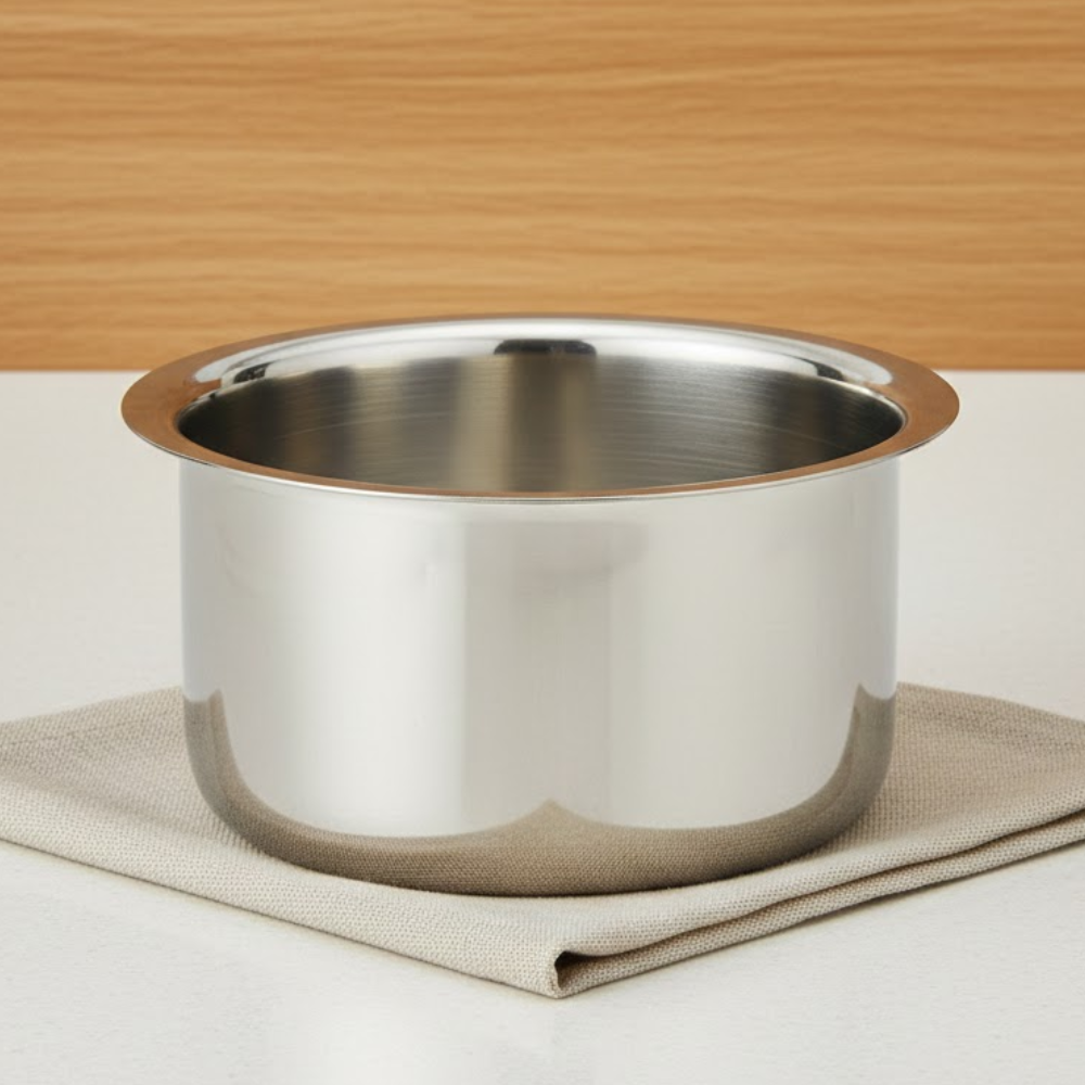 Vinod Claro Heavy Gauge Stainless Steel Tope (Plain), 1.5 mm, front view